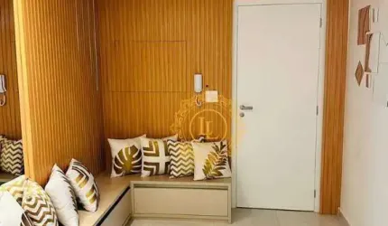2 dormitórios, 1 vaga Sacada com churrasqueira Porcelanato e rebaixo em gesso Horta colaborativa e captação de água Energia solar e lâmpadas LED Pisci