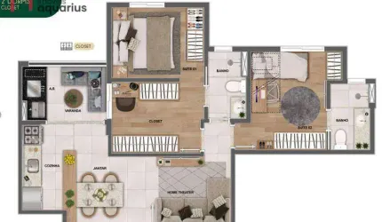 Apartamento com 2 dormitórios à venda, 65 m² por R$ 627.000,00 - Parque Industrial - São José dos Campos/SP