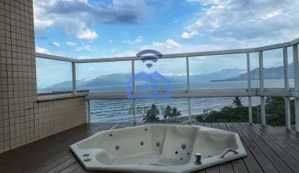 Cobertura frente-mar à venda no bairro do Indaiá em Caraguatatuba, SP - Luxo, conforto e uma vista