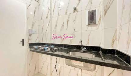 Sala Living para Locação em Santos, Aparecida, 1 dormitório, 1 banheiro, 1 vaga