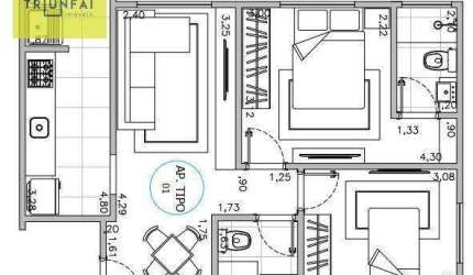 Apartamento com 2 dormitórios à venda, 57 m² por R$ 240.000,00 - Altos do Trujillo - Sorocaba/SP
