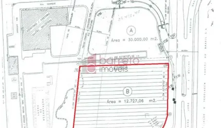 Área industrial, contendo 12.727,06m², para venda, em Jundiaí-SP