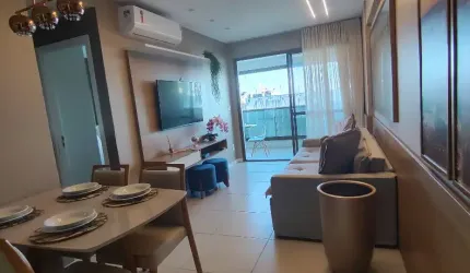 Quarto e sala amplo com lavabo e vaga de garagem privativa na Barra
