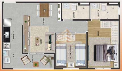 Apartamento à venda, 47 m² por R$ 393.582,00 - Vila Augusta - Guarulhos/SP