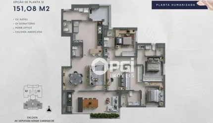 Apartamento com 3 dormitórios à venda, 151 m² por R$ 1.347.265 - Jardim Olhos D'Água - Ribeirão Preto/SP