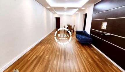 Apartamento de luxo à venda em Santos-SP, Ponta da Praia: 3 quartos, 1 suíte, 3 salas, 3 banheiros, 2 vagas de garagem, 161m².