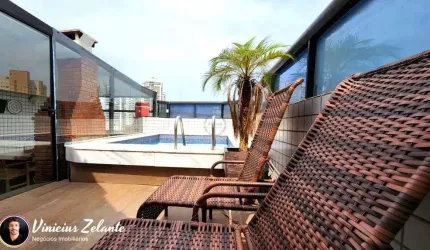 Luxuosa cobertura à venda em Santos-SP, Ponta da Praia: 4 quartos, 1 suíte, 3 salas, 4 banheiros, 2 vagas de garagem, 255,00 m².