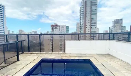 Imperdível cobertura à venda em Santos-SP, bairro Boqueirão: 3 quartos, 3 suítes, 3 salas, 4 banheiros, 3 vagas, 306m².