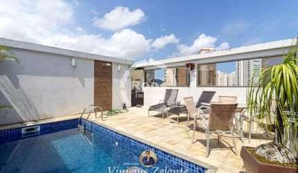 Cobertura de luxo à venda em Santos-SP, bairro Ponta da Praia. 3 quartos, 3 suítes, 3 salas, 6 banheiros, 4 vagas de garagem, 372m².