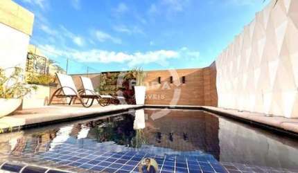 Cobertura  com 4 quartos e 2 suítes na Pompéia, Santos-SP: 323m², 3 salas, 6 banheiros e 3 vagas de garagem