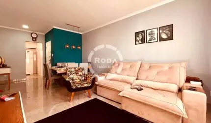 Apartamento à venda em Santos-SP, Marapé: 2 quartos, 2 salas, 1 banheiro, vaga demarcada e fechada.