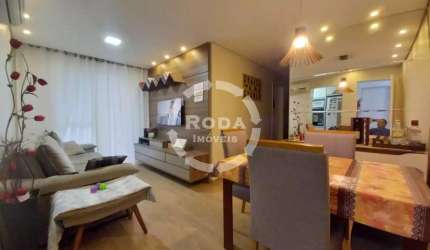 Apartamento à venda em Santos-SP, Nova Cintra: 2 quartos, sala, banheiro, garagem, 60m². Venha conferir!