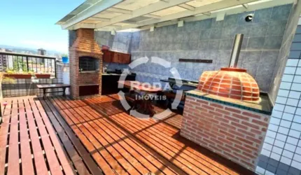 Cobertura Luxuosa com 5 Dormitórios no Embaré, Santos-SP: 3 suítes, 3 salas, 5 banheiros, 2 vagas de garagem, 400m² de área.