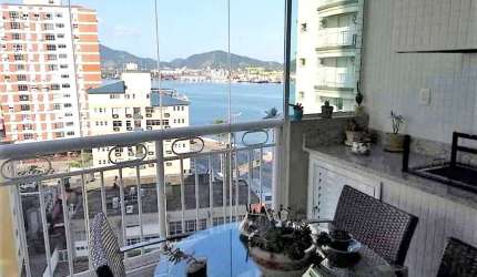 Apartamento de luxo na Ponta da Praia, Santos-SP: 3 quartos, 3 suítes, 3 salas, 4 banheiros, 3 vagas de garagem e 200m² de área no Residencial Jardins da Grécia.