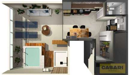 Cobertura com 2 dormitórios à venda, 90 m² por R$ 590.000,00 - Campestre - Santo André/SP