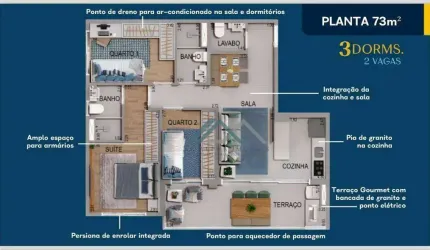 Apartamento com 3 dormitórios à venda, 73 m² por R$ 650.000 - Acqua Park- Barueri/SP