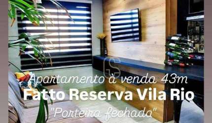 Apartamento com 2 dormitórios 1 vaga mobiliado à venda, 43 m² por R$ 340.000 - Jardim Las Vegas - Guarulhos/SP