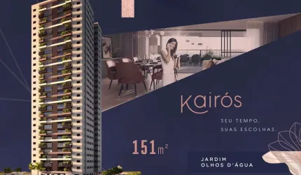 Oportunidade. Apartamento novo alto padrão para venda no Olhos D?água, Condomínio Kairos, 3 suítes, varanda gourmet, 151 m2 e lazer completo