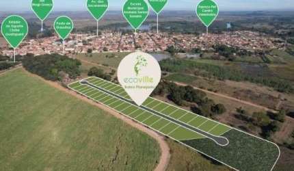 Lançamento Loteamento Ecoville em Guatapara-SP, proximo do Rio Mogi, lote com 537 m2, infraestrutura completa, pagamento facilitado