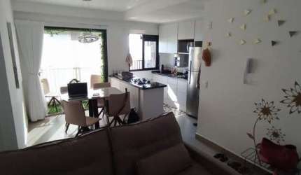 Apartamento mobiliado alto padrão compacto no charmoso Quinta da Primavera, Cond. Solo, 2 suites, completo em armarios, 61 m2 privativos, varanda gour