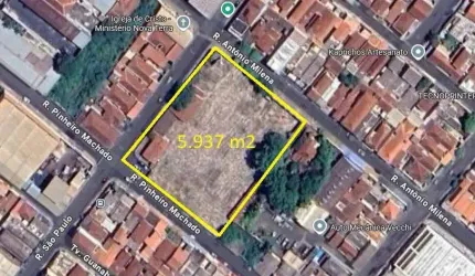 Area para venda nos Campos Eliseos, área do terreno 5.937 m2 com 81 m de fachada para a Rua São Paulo, ideal para incorporação