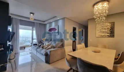 Apartamento mobiliado 95m2 3 dormitórios, sendo 1 suíte, varanda gourmet, 2 vagas no condomínio clube Family Garden na Chácara Inglesa