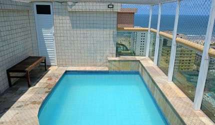 Cobertura Duplex 3 quartos e piscina vista mar à venda na Tupi Praia Grande-SP