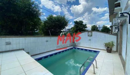 Sobrado de esquina, terreno 12x18m, piscina e 4 quartos, 277 m² - Aparecida - Santos/SP
