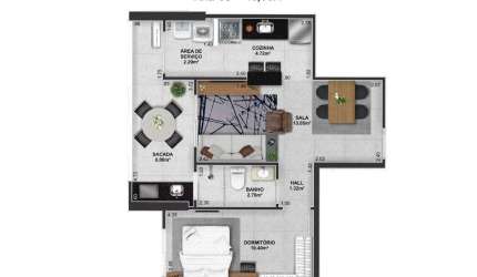Apartamento 1 Quarto na Praia Grande