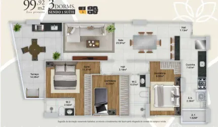 Apartamento com 3 quartos à venda na Vila Guilhermina Praia Grande/SP