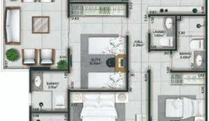 Apartamento com 3 quartos no Canto do Forte em Praia Grande/SP