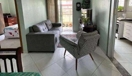 Apartamento à venda na Praia – 1 dormitório com sacada gourmet – Mobiliado