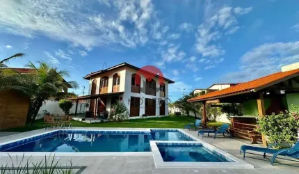 Incrível MANSÃO defronte à LAGOA e detras do MAR às margens da AVENIDA DA PRAIA da PRAIA DO PRESÍDIO com 04 QUARTOS e AMPLO LAZER | Iguape, Aquiraz-CE