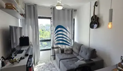Excelente apartamento na Barra, quarto e sala, porteira fechada, 29m2, 01 banheiro, 01 vaga de garagem, móveis planejados, geladeira, ar condicionado,