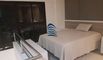 Boulevard side Residencial - Caminho das Árvores  - Loft duplex com 92,26 m2, varandão, andar altíssimo,  lavabo, banheiro