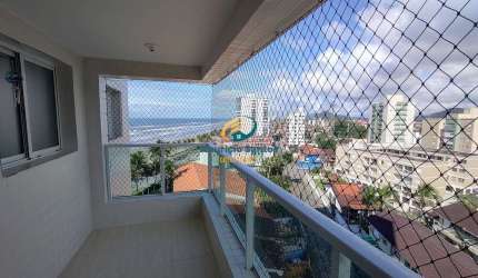 Apartamento em Mongaguá, bairro Vila Atlântica, mobiliado com 2 dormitórios sendo 1 suíte, vista para o mar, Residencial com lazer,  piscinas frente ao mar.