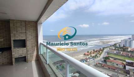 Apartamento em Mongaguá, bairro Vera Cruz, 2 dormitórios sendo 1 suíte, terraço gourmet com vista para o mar, 2 vagas garagem, Residencial frente ao mar e com lazer completo.