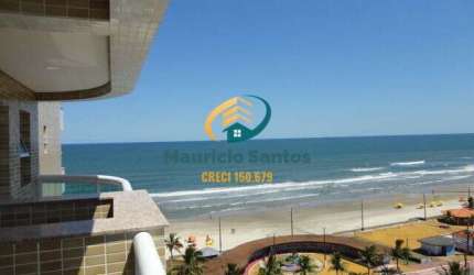 Apartamento em Mongaguá, bairro Vera Cruz, 2 dormitórios sendo 1 suíte, terraço gourmet, Residencial frente ao mar com lazer completo