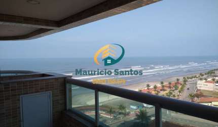 Apartamento alto padrão em Mongaguá, bairro Vera Cruz, 2 dormitórios sendo 1 suíte, terraço gourmet com vista para o mar, 1 vaga garagem, Residencial frente ao mar e com lazer completo com piscina de 