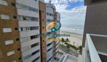 Apartamento em Praia Grande, bairro Jardim Real, 1 suíte, banheiro social, sacada gourmet com vista mar, Residencial frente ao mar com lazer completo!!