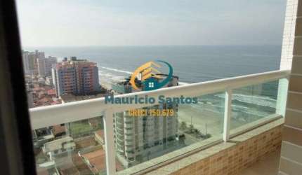 Apartamento em Mongaguá, bairro Vera Cruz, 2 dormitórios sendo 1 suíte, terraço gourmet com vista para o mar, 2 vagas garagem, Residencial frente ao mar e com lazer completo de alto padrão