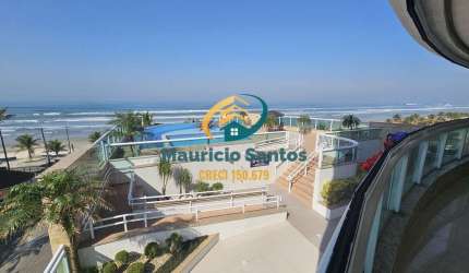Apartamento alto padrão em Mongaguá, bairro Vera Cruz, 3 dormitórios sendo 1 suíte, terraço gourmet com vista permanente para o mar, 2 vagas garagem, Residencial frente ao mar e com lazer completo com