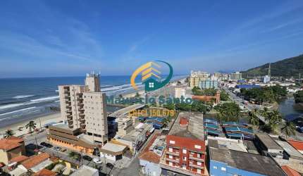 Apartamento em Mongaguá, bairro Centro, mobiliado, 1 suíte, 2 sacadas, despensa, 2 banheiros, excelente padrão e localização, Residencial com piscina na cobertura.