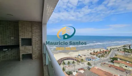 Apartamento para locação definitiva em Mongaguá, bairro Vera Cruz, 2 dormitórios sendo 1 suíte, terraço gourmet com vista para o mar, Residencial frente ao mar e com lazer completo, piscina com borda 