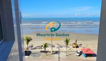 Apartamento em Mongaguá, bairro Vila Atlântica, 2 dormitórios sendo 1 suíte, sacada vista mar, Residencial com lazer completo frente ao mar!