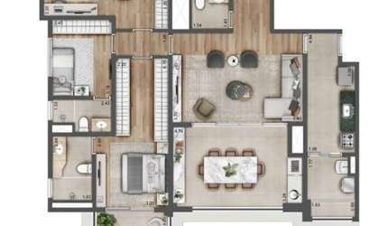 Lançamento! Espaçoso apartamento de 3 quartos e 3 suítes no Tucuruvi, São Paulo-SP - 129m², 3 salas, 5 banheiros e 2 vagas de garagem!