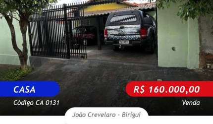 Vendo Casa com 2 Dormitórios -  João Crevelaro - Birigui-SP
