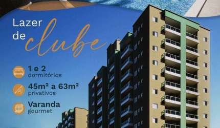 APARTAMENTO COM LAZER DE CLUBE! 1 E 2 DORMS - 45M² A 63M² CENTRO- ITANHAÉM