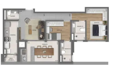 Apartamento para Venda em São Paulo, Água Branca, 2 dormitórios, 2 suítes, 3 banheiros, 1 vaga