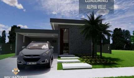 Casa em condomínio de luxo, com 3 dormitórios à venda, 165 m² por R$ 860.000